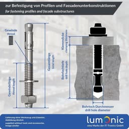 Zwaarlastanker M12 x 110 Verzinkt - Voor Metaalankers, Boutankers en Bliksemschichtankers — thumbnail 3