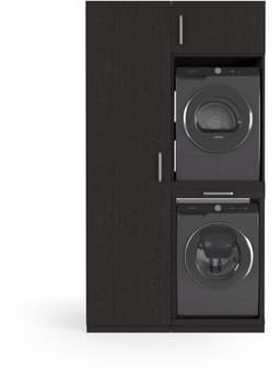 Wasophoogte® Wasmachine Kast Paris - Wasmachine verhoger - Wasmachine ombouw - 700(D)*1265(B)*2350(H) mm - Zwart — thumbnail 1