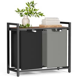 VASAGLE BLH201X01 - Wasmand met 2 Vakken - Afneembare Oxford Stof Zak - Met Opbergrek en Metalen Frame — thumbnail 5