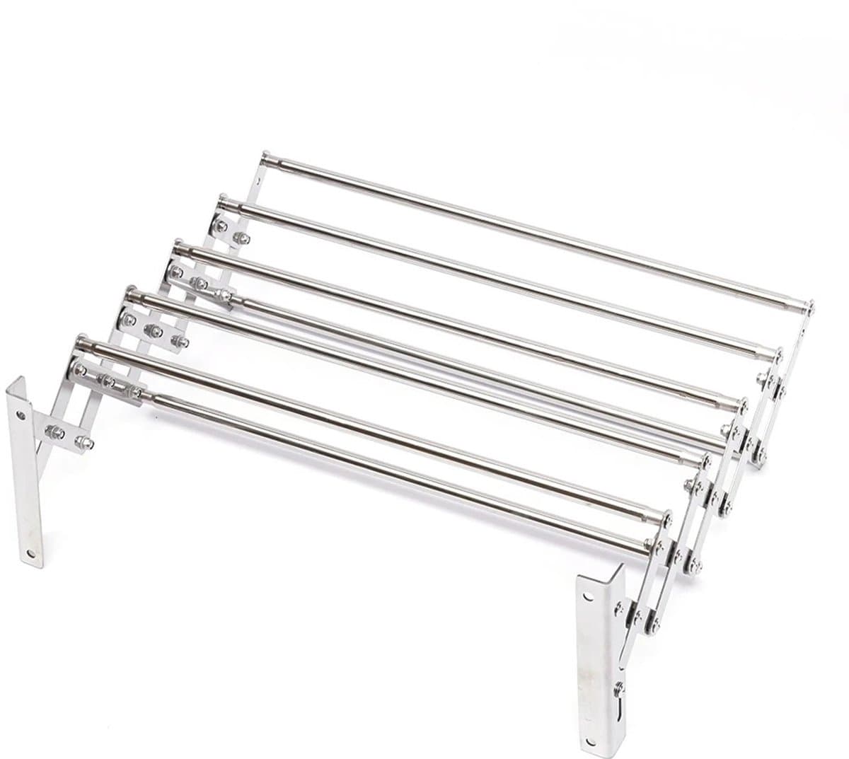 ELYSIVM Droogrek - Wasrek - Wand Droogrek - Droogrek inklapbaar - Uittrekbaar en opvouwbaar - 15 windproof ophanggaten - 126 cm - Wandmontage - Aluminiumlegering — afbeelding 1