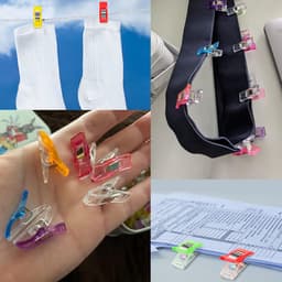 Verpakking van 100 stuks stoffen clips - naai clips - wonderclips - clips - clips voor opbergzakken - positioneringsclips - naai accessoires - kunststof - meerkleurig — thumbnail 4