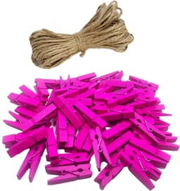 100 Stuks Mini Houten Wasknijpers Blauw voor Foto's en Knutselprojecten — thumbnail 4