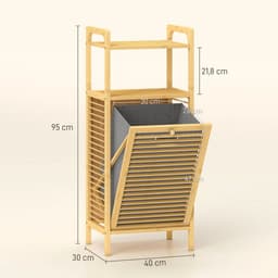 Wasmand - Wasmand Kast - Wasmand Meubel - Bamboe - 40x30x95cm — thumbnail 3