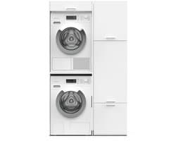 Washcab® Wasmachine Kast - Droger Verhoger - Wasmachine Ombouw - Droger op wasmachine Wit - Stack Set 1 — afbeelding 1