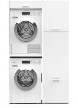 Washcab® Wasmachine Kast - Droger Verhoger - Wasmachine Ombouw - Droger op wasmachine Wit - Stack Set 1 - 5 jaar garantie — thumbnail 1