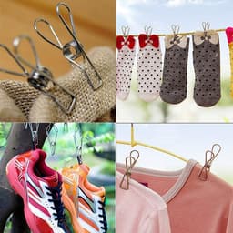 40 stuks - Sokclips - RVS Wasknijpers - Winddichte Clip - Roestvrijstalen clips - Veerclips - Metalen veerclips - Plaatclips - Windbestendige clips - Universele ophangclips - 5,6 x 1,3 cm - Geschikt voor kantoren, keukens en badkamers — thumbnail 2