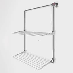 Wand Droogrek - Uitschuifbaar Inklapbaar - Ruimte Besparen - Verticaal Systeem - 150 cm Hoog — thumbnail 1