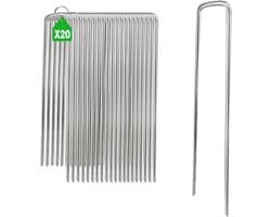 Grondankers Staal - Tentharingen Camping - Tuin en Tent - Verzinkt Robuust Materiaal - 100x25x4 mm - Zilver