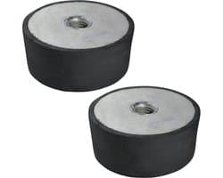 Trillingsdempers Set - Rubberen Voetjes - Stabiel Plaatsen - Verstelbare Schroef - Ø50mm H20mm M10 - Zwart
