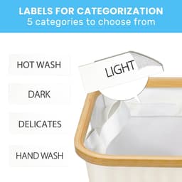 Deliqa-wasmand-160 Liter-zwart-3 vakken-wasbare binnenzak-hoge wasmand met deksel-opvouwbare wassorteerder-zwarte wasmand — thumbnail 4