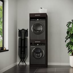 Wasophoogte® Wasmachine Kast Berlin - Wasmachine verhoger - Wasmachine ombouw - 700(D)*665(B)*2110(H) mm - Zwart — thumbnail 4