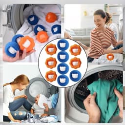 Haarverwijderaar Wasgoed - Pluisballen Wasmachine - Kleding Reinigen - Herbruikbaar Systeem - 8 Stuks - Blauw Oranje — thumbnail 4