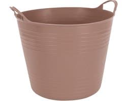 Excellent houseware flexibele wasmand - oudroze - 27 liter - kunststof - 42 x 40 x 35 cm