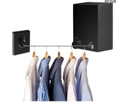 RFWR® Intrekbare Roestvrijstalen Waslijn voor Binnen en Buiten – 4,2 M Instelbaar Touw met Muurbevestiging — afbeelding 1