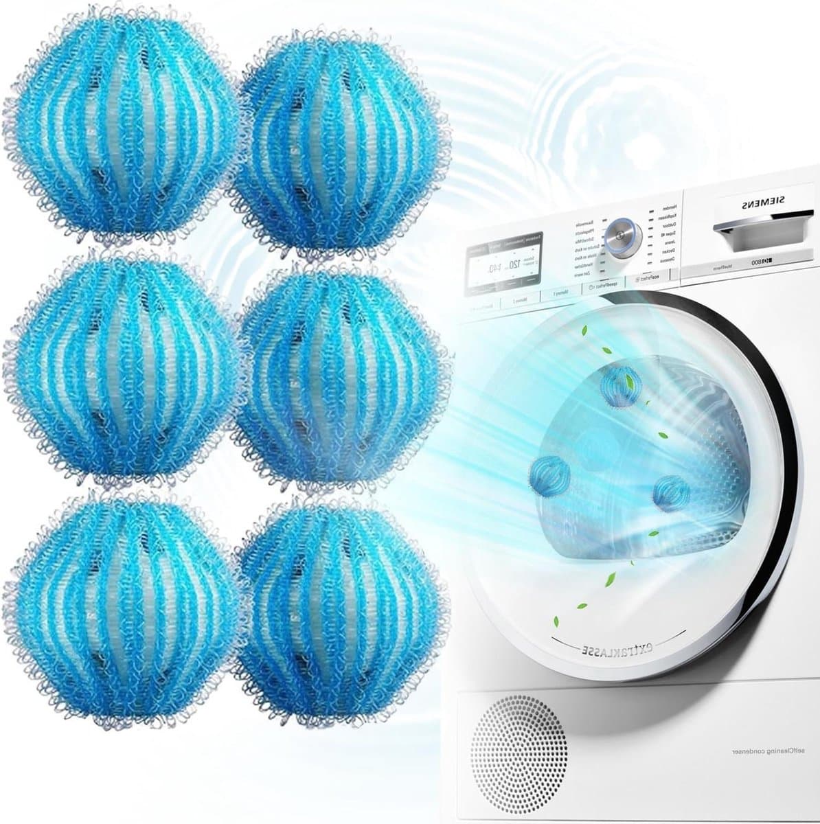 6 stuks herbruikbare pluisballen voor de wasmachine - Milieuvriendelijke wasballen - Verwijdert pluisjes en dierenharen - Wasverzorging — afbeelding 1