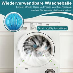 6 stuks herbruikbare pluisballen voor de wasmachine - Milieuvriendelijke wasballen - Verwijdert pluisjes en dierenharen - Wasverzorging — thumbnail 2