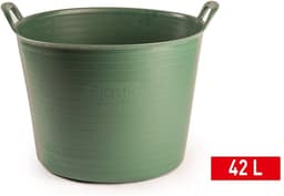 Plasticforte Flexibele kuip of emmer - groen - 42 liter - stevig kunststof - 45 x 38 cm - Afvalbak - Wasmand - Opbergmand — thumbnail 2