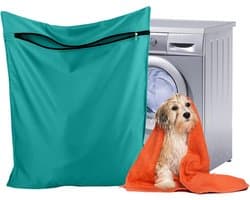 Waszakken voor huisdieren - Waszakken van twill polyester - Grote waszakken met rits - Voorkomt dat waszakken verstopt raken door dierenhaar - wasmachine, 70 x 80 cm,waszak voor huisdieren voor honden, katten en konijnen (Meerblauw)- L — afbeelding 1