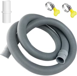 EXCITAT Verlengstuk voor afvoerslang - Afvoerslang verlengset - Inclusief 1 slangaansluiting en 2 slangklemmen - Geschikt voor wasmachineslang, vaatwasser, droger - 1,5 m x 20 mm — thumbnail 1