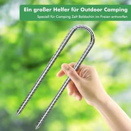 Omgoods - Set van 12 U-vormige Grondpinnen voor Tent of Camping — thumbnail 5