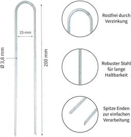 Omgoods - Set van 100 Grondankers van Gegalvaniseerd Staal voor Diverse Toepassingen — thumbnail 4