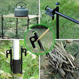 SnelShoppen - Pack van 8 Grondankers, Grondanker 35 cm, Stevige Metalen Peggen, Tentpeggers, Stormbestendig voor Buiten Camping, Hiking en Outdoor Act — thumbnail 5