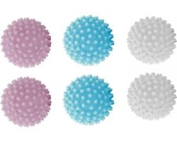 SnelShoppen - 6 Stuks Wasballen voor Wasmachine, Droogballen voor Tumble Dryer, Pluizige Was, Herbruikbare Hedgehog Ballen voor Thuis, Kleding en Scho