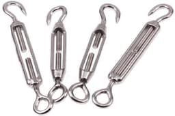 SnelShoppen - 6 stuks RVS Spanning Lock Spanningstoppers M6 met Haak en Oog voor Tuin, Zonnescherm, Touw of Waslijn - Duurzaam en Roestvrij, Tensioner — thumbnail 5