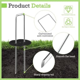 Grondankers set van 50 - Gegalvaniseerde U-vormige spijkers - Duurzaam en herbruikbaar - Ideaal voor tuin en camping - ShopVlot — thumbnail 4