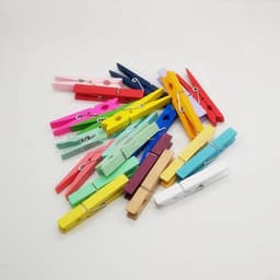 Wasknijpers Houten 200 Stuks - Decoratieve Clips - Fotoclips - Opknoping Kleding - Kunstwerk Display - Geassorteerde Kleuren — thumbnail 4