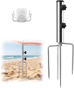 Parasolveranker met haken - metalen constructie - 4 grondpinnen - stabiliteit voor parasols - ShopVlot — thumbnail 1