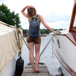 Drybag Droogtas, rugzak, roltop, waterdicht, van zeildoek, tas voor SUP, surfen, kajakken, outdoor, design pantera — thumbnail 3