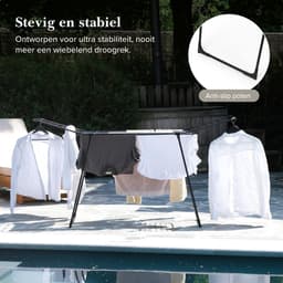 Jubbly® - Droogrek Inklapbaar - Wasrek Staand - 18M Drooglengte - Roestvrij - Zwart — thumbnail 5