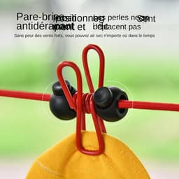 Waslijn Touw - Draagbaar Droogrek - Kleding Drogen - Winddicht Ontwerp - Tot 3.7 Meter - Rood — thumbnail 2