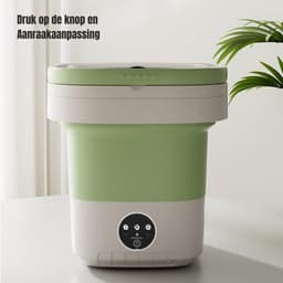 QORA® Camping Wasmachine - Mini Wasmachine - Wasmachines - Opvouwbare Kleine Wasmachine en Droger - 7,5L - met Afvoer - Groen - 30cm x 30cm x 33cm — thumbnail 5