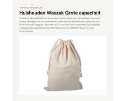 Dailygoods- Waszak Grote Capaciteit - Katoenen Waszakken - Waszak met Trekkoord - Eco-vriendelijk - 30 x 40 cm - Beschermt tegen Geur - Opbergtas