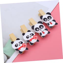 Houten Wasknijpers - Kleine Clips - Foto's Ophangen - Met Decoratieve Patronen - 8 Stuks - Gekleurd — thumbnail 4