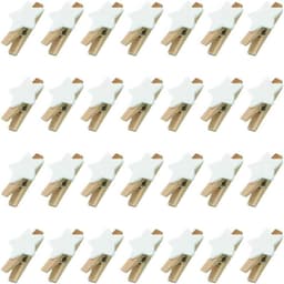 Ster Wasknijpers - Houten Clips - Decoratief Knutselen - Natuurlijk Hout - 100 Stuks - Wit — thumbnail 1
