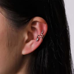 Eenvoudige Slang Oormanchet Oorbellen Vintage Zilveren Open Wrap-hoepel Oorring Statement Slang Clip Op Oorbellen Knorpel Crawler Oorring Geen Piercing Slang Oorversiering Voor Vrouwen — thumbnail 5