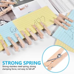 Houten Wasknijpers - Kleding Clips - Kleding Ophangen - Natuurlijk Hout - 100 Stuks - Houtkleur — thumbnail 3