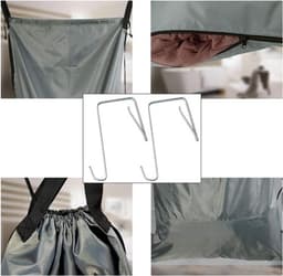 Waszak voor op reis | Vuile kleding hangende tas voor achter de huisdeur | Schoudertas waszak Grijs — thumbnail 4