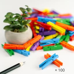 Wasknijpers A00154125 berkenhout, kleurrijk gesorteerd, 45 mm, 100 stuks, 45 mm — thumbnail 3