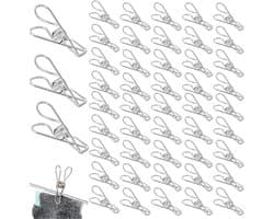 Was Knijpers - Kledinghangers Clips - Kleding Drogen - Roestvrij Staal - 60 Stuks - Zilver