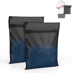 Set van 2 waszakken voor de wasmachine, 30x40 cm, zwart met rits — thumbnail 1