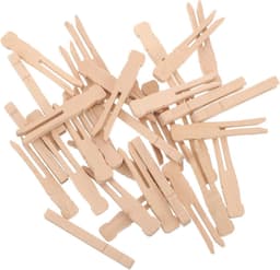 Houten Was Knijpers - Kledinghangers Clips - Kleding Drogen - Ronde Kop - 6.5 cm - Khaki — thumbnail 1