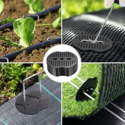 Grondanker - Verzinkt Staal - 150 x 40 mm, Ø 2,5 mm - U-vormige Haringen met Sluitringen en Haak - Voor Tuin en Onkruiddoek — thumbnail 4