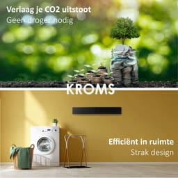 SnelShoppen - KROMS Wanddroogrek Zwart 100 cm - 6m Drooglengte - Incl. Boormal - Inklapbaar Wasrek voor Muur en Hangend Gebruik - Ideaal voor Thuis, C — thumbnail 3