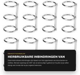 Inbindringen Gegalvaniseerd Metaal - Herbruikbare Notebookringen - 3 Gaten - Losbladige Binding - Robuust Ontwerp - Superieure Functionaliteit - Notitieboekringen — thumbnail 1