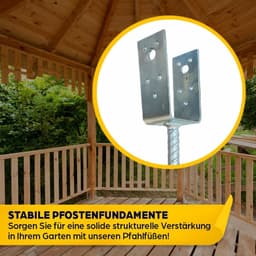 Paaldrager H-vorm - Paalanker grondanker - Terrassen en hekken - Verzinkt staal 6 mm — thumbnail 3