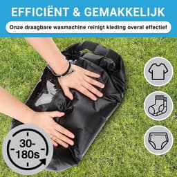 SnelShoppen - Portable Waszak Zwart - Compact en Lichtgewicht Reistas voor Camping, Backpacking en Op Reis - Ideaal voor Schoon Kleding en Vakanties — thumbnail 5